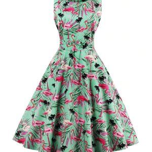 Zaful Flamingo Retro dress - size 4xl